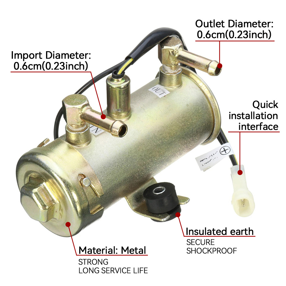 12V HRF-027 Auto Pumpa za Ulje i Dizel sa 2 Rupe za Pričvršćivanje, Univerzalna Metalna Pumpa za Benzin i Gorivo, Kapacitet 150L/h, Dodatak za Gorivo