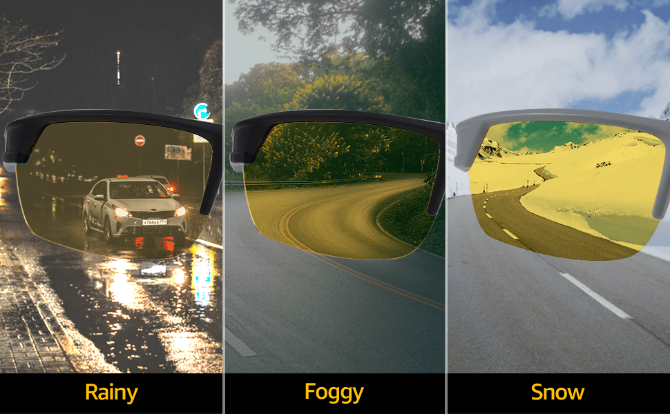 Naočare za noćnu vožnju za muškarce i žene | Zlatne polarizovane naočare sa zaštitom oko očiju za noćnu vožnju, plastični materijal