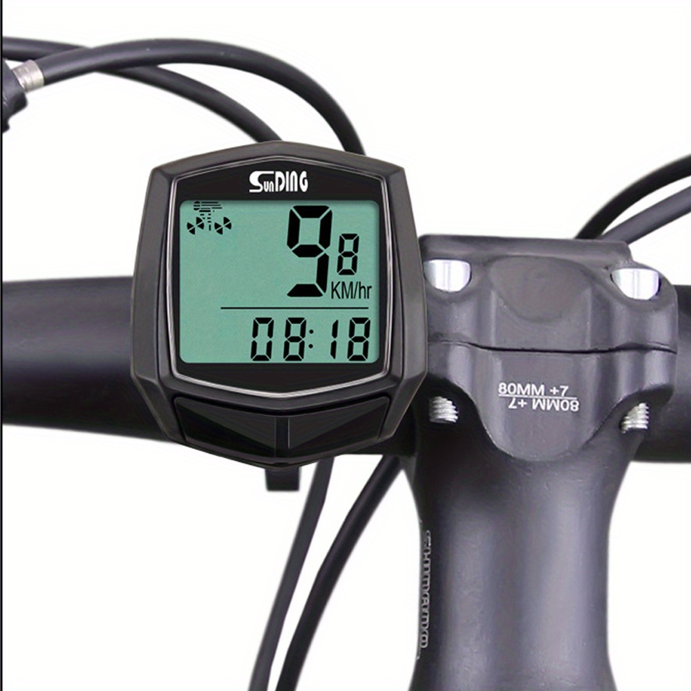 Žičani Biciklistički Kompjuter sa Brojačem | Digitalni Brojač Brzine za Bicikl, LCD Ekran, Brzinomer za Vožnju, ABS, Napajanje na Baterije, Dugmasta Baterija koja se Ne Punji, Funkcija Termometra