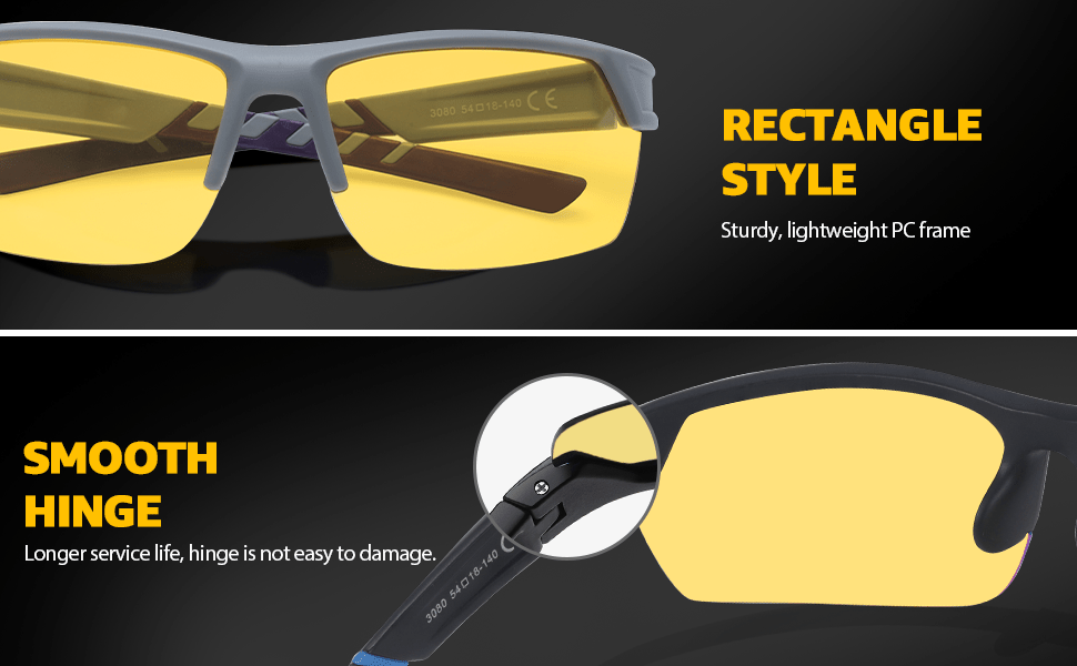 Naočare za noćnu vožnju za muškarce i žene | Zlatne polarizovane naočare sa zaštitom oko očiju za noćnu vožnju, plastični materijal