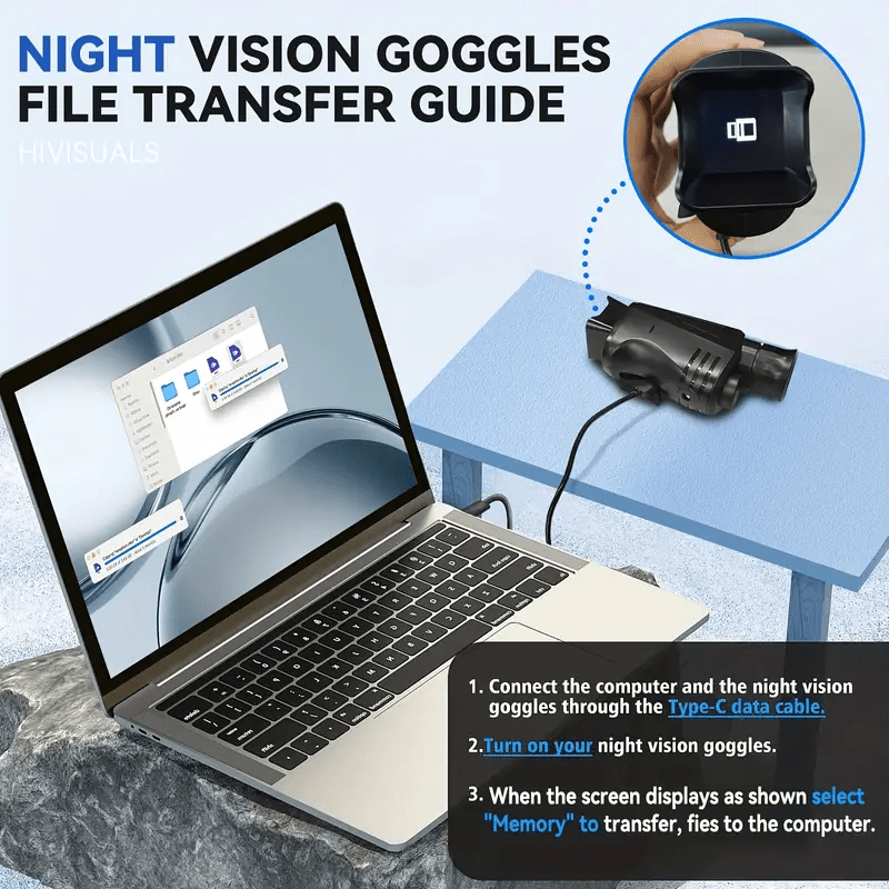 1080P HD Monokularni Teleskop sa 16x Digitalnim Zumom i Infracrvenim Noćnim Vidom, 3000mAh Baterija, 1.54” IPS Ekran, Punjiv, Pogodan za Lov, Planinarenje, Kampovanje, Izdržljiv Prenosni Uređaj za Noćni Vid