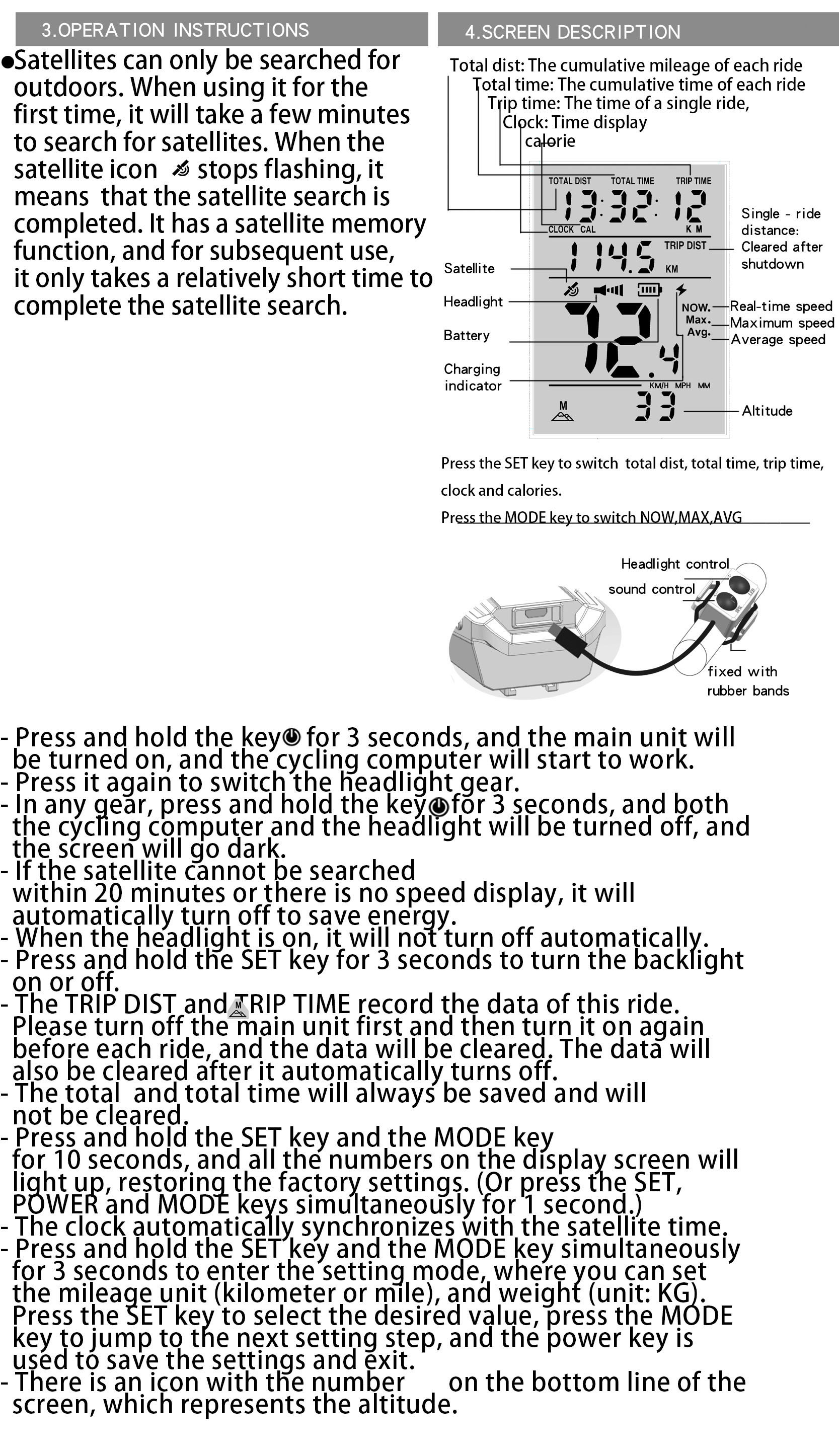 Unapređeni 3-u-1 GPS biciklistički kompjuter i brzinomjer - USB uređaj sa praćenjem brzine, kompatibilan za planinske/putne bicikle, nosač za upravljač za noćnu vožnju, dodatna oprema za bicikle