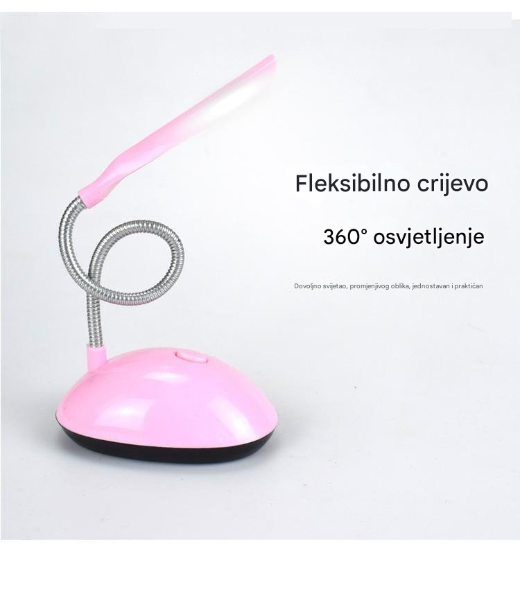 LED Stona Lampa | Lampa za Sto sa Zaštitom za Oči za Dojenje Bebe, Čitanje i Učenje u Studentskom Domu | Punjiva Litijum-Polimer Baterija, USB Punjenje, Uključivanje/Isključivanje na Dodir, Plastični Materijal