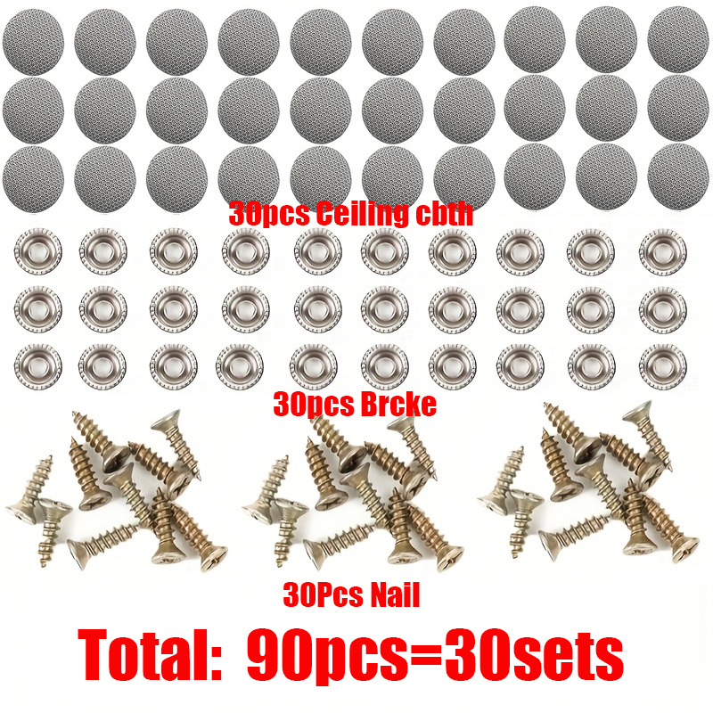 90 komada 30-Set komplet za popravku krovnih kopči za auto, jednostavna montaža bez lepka, ojačan najlonskom oblogom, za popravku krova automobila, set za popravku poklopca