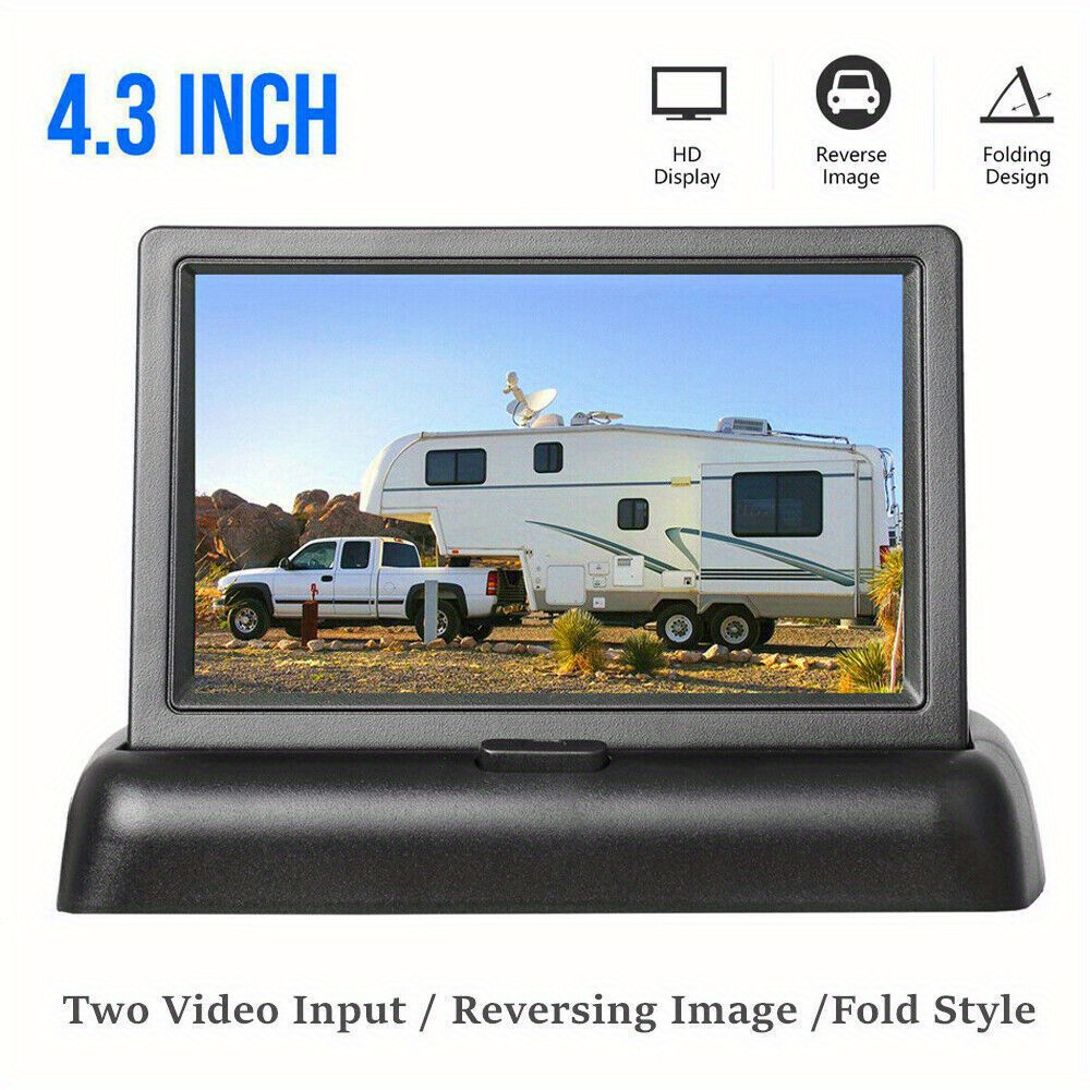 Skshicpc Set za Sigurnost u Automobilu - Sistem sa 8-Svetlosnim Metalnim Nosačem i Kamerom za Vožnju Unazad sa 4.3-Inčnim Ekranom, Visokodefinisani Registarski Tablica Kamera za Vožnju Unazad, Široki Ugao, Lako za Instalaciju - Pogodno za Automobile, Kamper, Pikape i SUV-ove, Bez Baterije