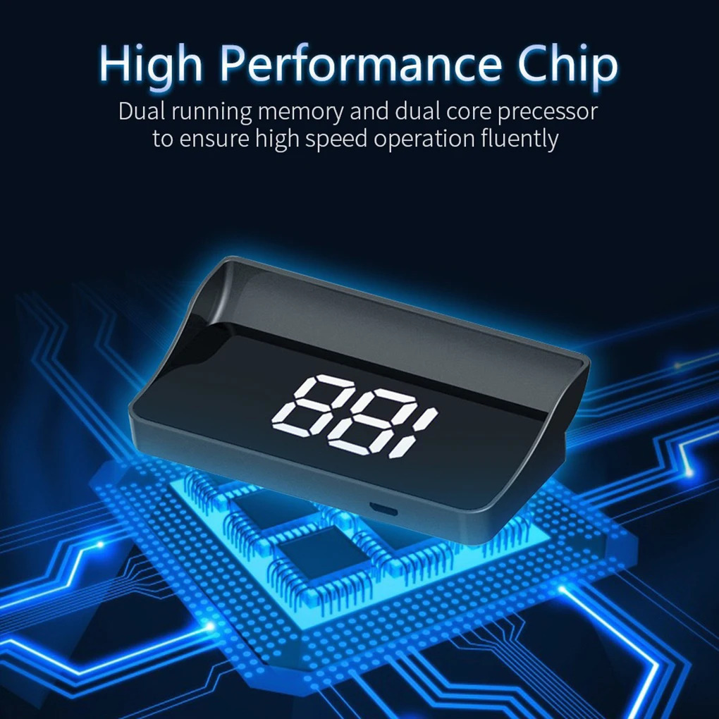 Digitalni HUD uređaj za brzinu sa svim potrebnim dodacima, veliki font za prikaz brzine u MPH ili/H sa funkcijom projekcije na vetrobran