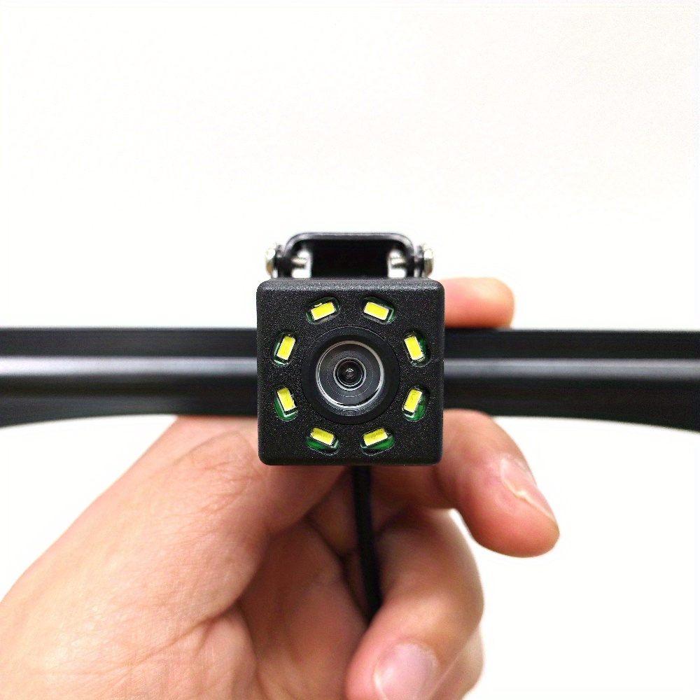 Skshicpc Set za Sigurnost u Automobilu - Sistem sa 8-Svetlosnim Metalnim Nosačem i Kamerom za Vožnju Unazad sa 4.3-Inčnim Ekranom, Visokodefinisani Registarski Tablica Kamera za Vožnju Unazad, Široki Ugao, Lako za Instalaciju - Pogodno za Automobile, Kamper, Pikape i SUV-ove, Bez Baterije