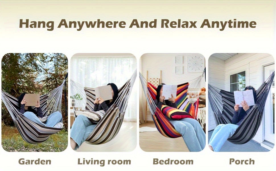 Predmeti uključeni su sljedeći: 1. Stolica za ljuljanje 2. Dva debela jastuka 3. Dva remena od 1,5 metara sa 5 petlji i 1 kopčom (Nisu niska kvaliteta remena dostupna na tržištu) 4. Dva S-kuka za penjanje 5. Platnena torba za pohranu. Molimo vas da pogledajte.