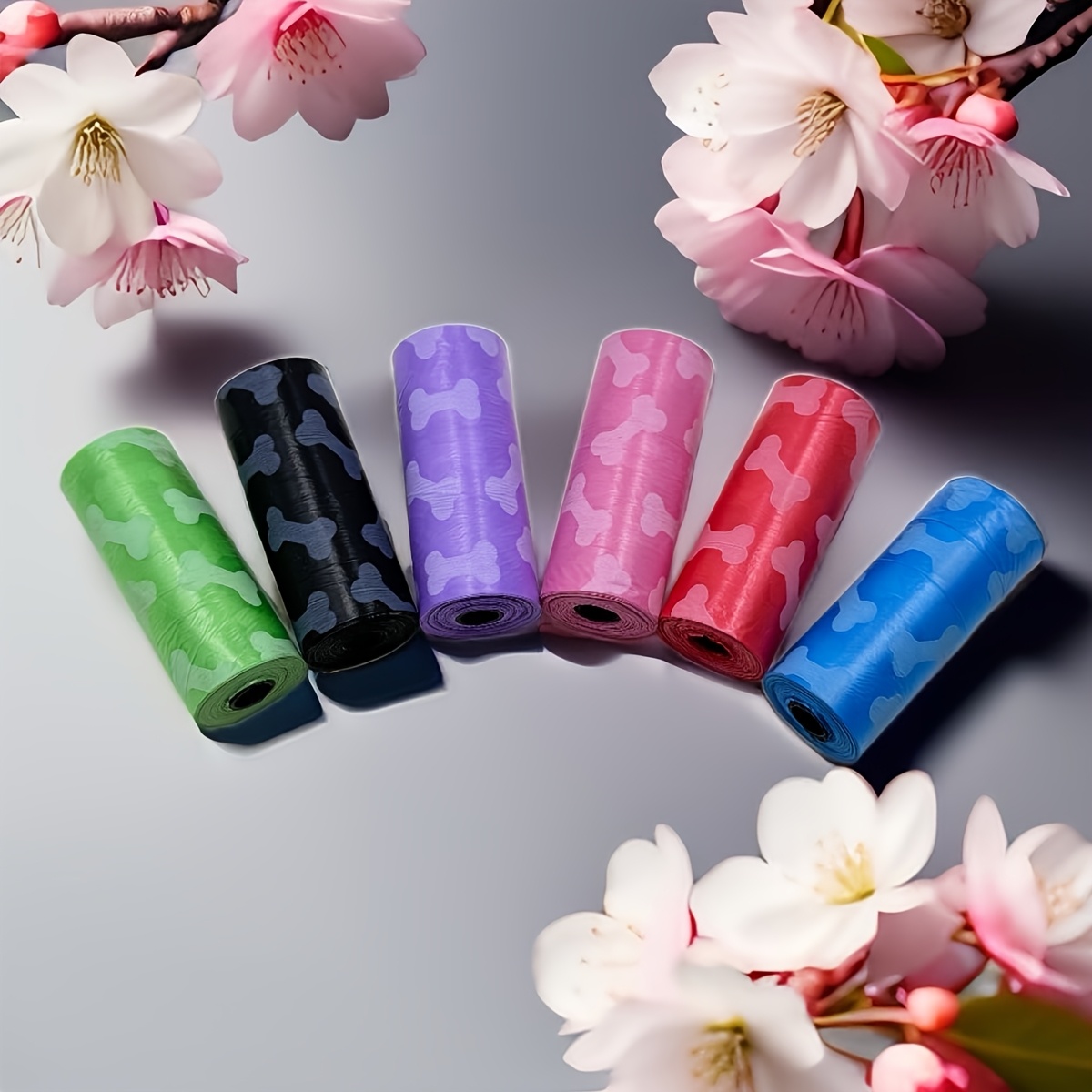 20 Rolni Vreća za Smeće za Pse sa Printom Kosti - Deblje, Izdržljive, Otporne na Mirise, Vreće za Pseći Izmet sa Nasumičnim Bojama za Unutrašnju i Spoljašnju Upotrebu, Idealne za Pse i Mačke, Vreće za Pseći Izmet, Razigran Dizajn, Izdržljiv Materijal