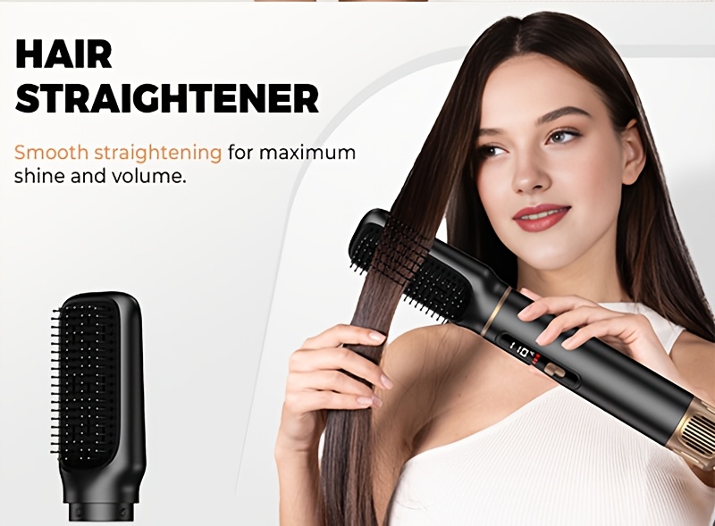 5-u-1 Stajler za Vrući Vazduh za Žene, 1000W Jonska Četka za Sušenje Kose sa LCD Ekranom, 3 Podešavanja, Uvijanje & Nastavci, Četka za Kontrolu Kovrdžanja i Feniranje