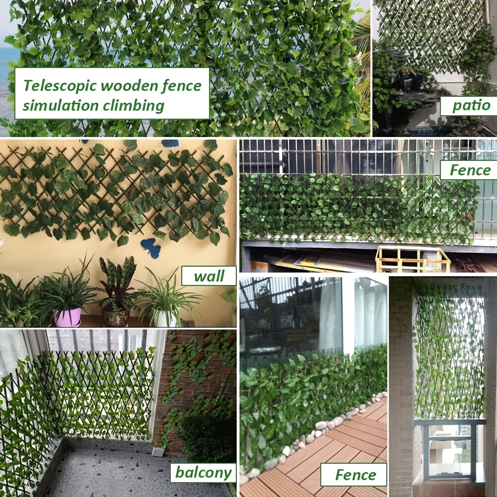 [2.5D] 1 kom 180*55cm Proširiva Ograda od Veštačkog Bršljana za Privatnost - Izdržljiva Plastika, Spajajući Zeleni Zid za Spoljašnji Vrt i Dekoraciju Doma, UV Zaštita i Jednostavna Instalacija, Panela za Ogradu za Privatnost za Spolja