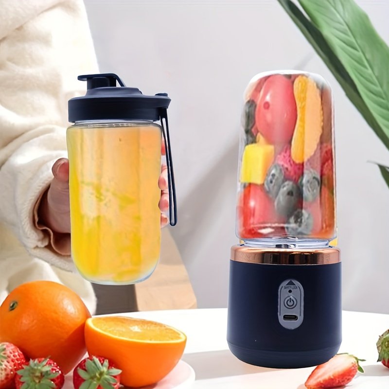 Prenosiva mala čaša za sok sa punjenjem | JUMPERKITS Multifunkcionalni sokovnik od 19,51 cm, USB punjenje, oštrica od nerđajućeg čelika 304, automatsko čišćenje, savršen poklon za dom, kuhinju i putovanja, idealno za Dan zaljubljenih, Dan zahvalnosti, Božić