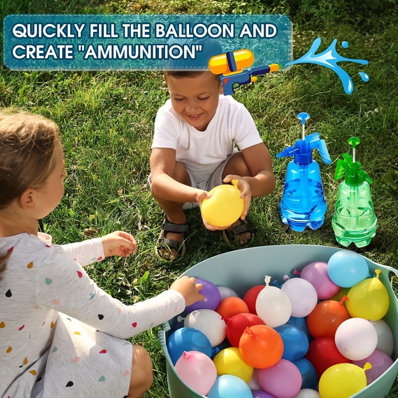 Boja flaše za vodu će biti poslata nasumično. 1 prskalica pod pritiskom i 100 balona, novi set igračaka za balone, igračke baloni, letnje dečije vodene balone za napolje, igračke flaše za vodu pod pritiskom, baloni za vodu za plažu i bazen, igračke za vodeni rat