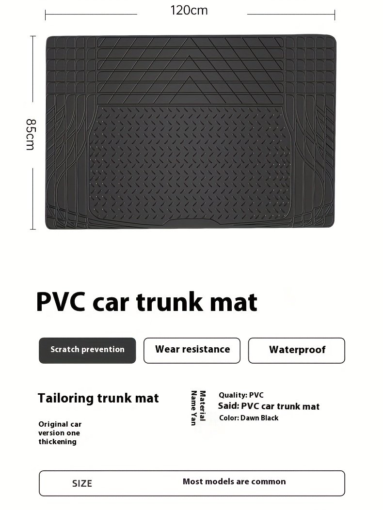 PVC podloge za prtljažnik 120x85cm, vodootporne, izdržljive i protivklizne za automobile