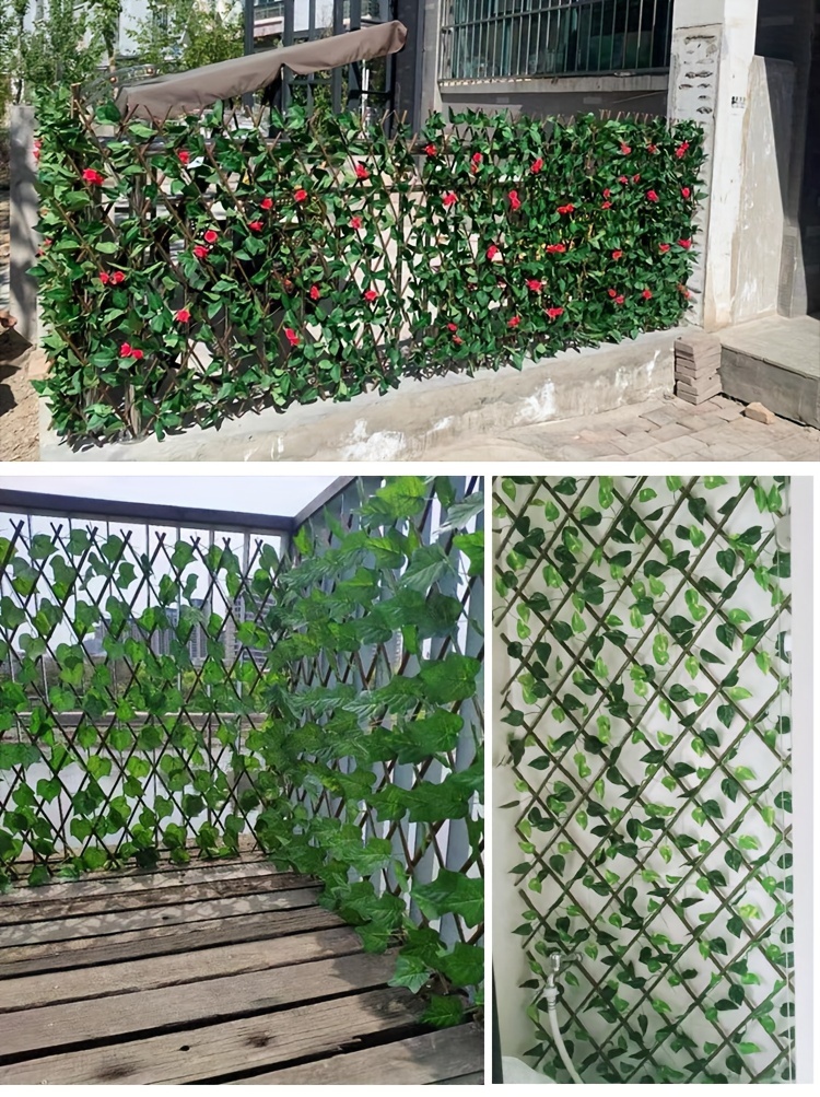 [2.5D] 1 kom 180*55cm Proširiva Ograda od Veštačkog Bršljana za Privatnost - Izdržljiva Plastika, Spajajući Zeleni Zid za Spoljašnji Vrt i Dekoraciju Doma, UV Zaštita i Jednostavna Instalacija, Panela za Ogradu za Privatnost za Spolja