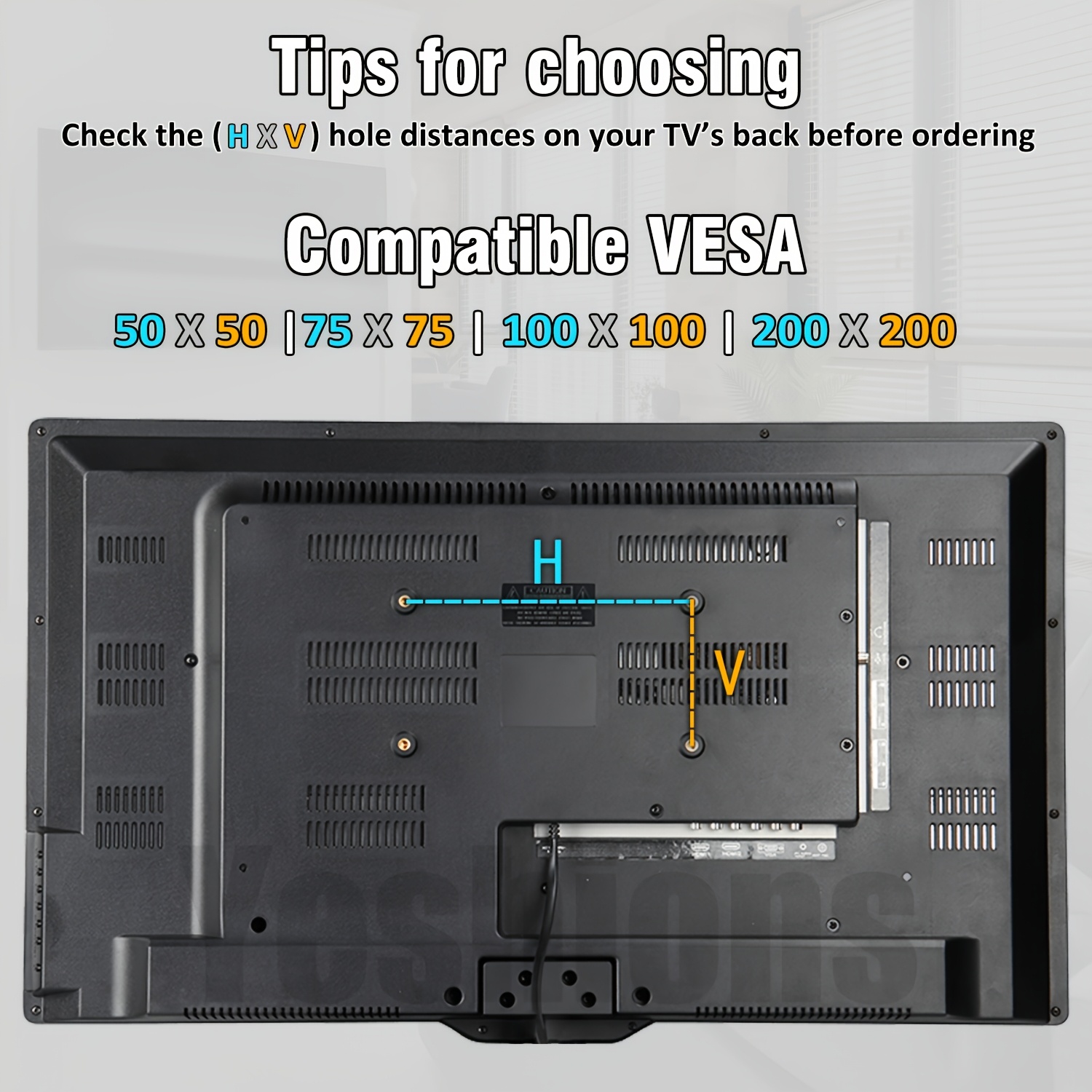 Teška Ultra-Tanka Nosač za TV Zidni Montažni Nosač Kompatibilan za TV od 14-43 Inča, Puni Monitor/Pogled za TV od 14 Inča, VESA 200x200mm, Gvožđe, Maksimalno Opterećenje 24,95 KG, Laka Instalacija za Dnevnu Sobu, Spavaću Sobu, Kancelariju - Ušteda Prostora
