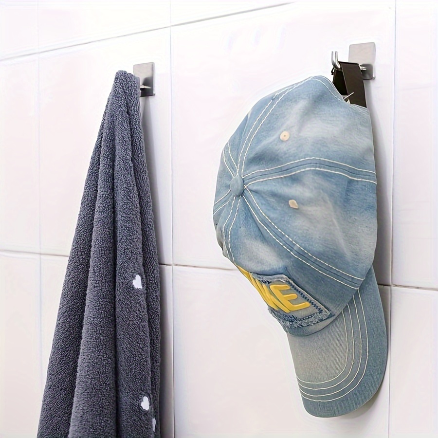 5-10 komada jakih lepljivih kuka od nerđajućeg čelika - Bez bušenja, Jako lepljenje pogodno za kupatilo, kuhinju, vrata - Otporno na rđu - Besplatne kuke za peškire, kapute, kape, torbe, za kuke za upotrebu (bez šrafova), kuke za upotrebu