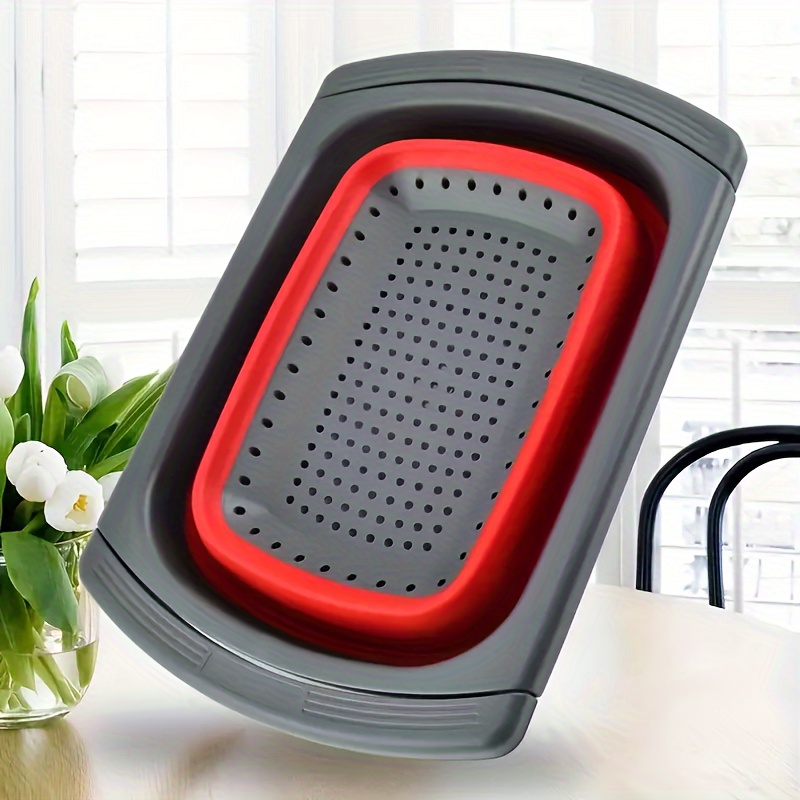 1 komad sklopiva cediljka, cediljka preko sudopere, cediljke za povrće i voće sa produživim drškama, novi kuhinjski esencijalni proizvodi savršeni za povrće i voće preko sudopere, sklopiva cediljka za kuhinju, kuhinjski pribor