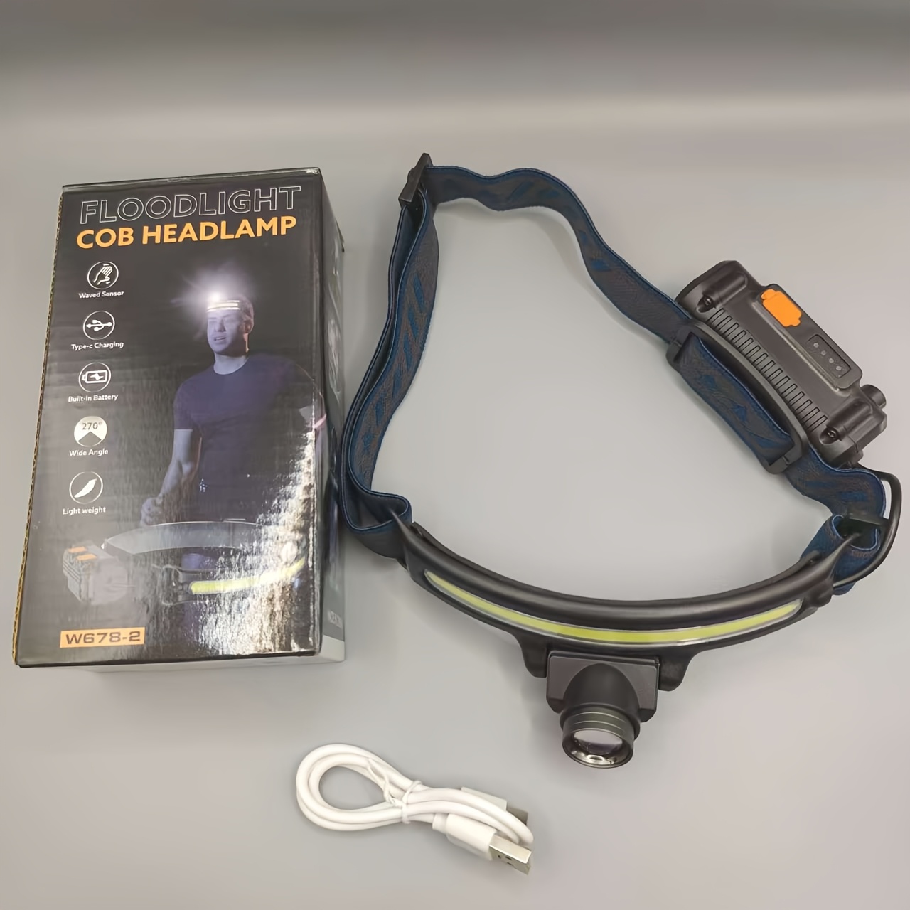 Ultra Svetla Pokretna Senzorska Čeona Lampica i Reflektor sa USB Baterijom, 6 Režima Svetla, 1200mAh, Pogodna za Radionicu, Kampovanje, Hitne Slučajeve, Ruke Slobodne Radna Lampica sa Detekcijom Pokreta za Spoljnu Upotrebu