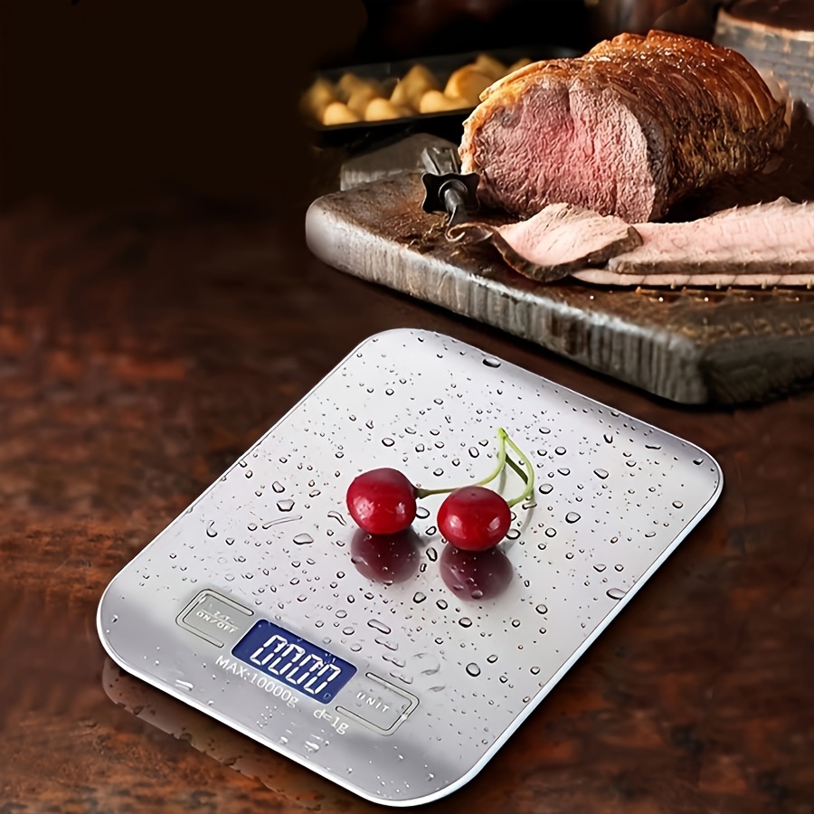 1 kom. Visokoprecizna digitalna kuhinjska vaga sa funkcijom tare i zadržavanjem/konverzijom jedinica - 10kg/22 vaga za pečenje, grami/// za precizno merenje težine, higijenska vaga za hranu za pečenje, praćenje dijete - 304 nerđajući čelik