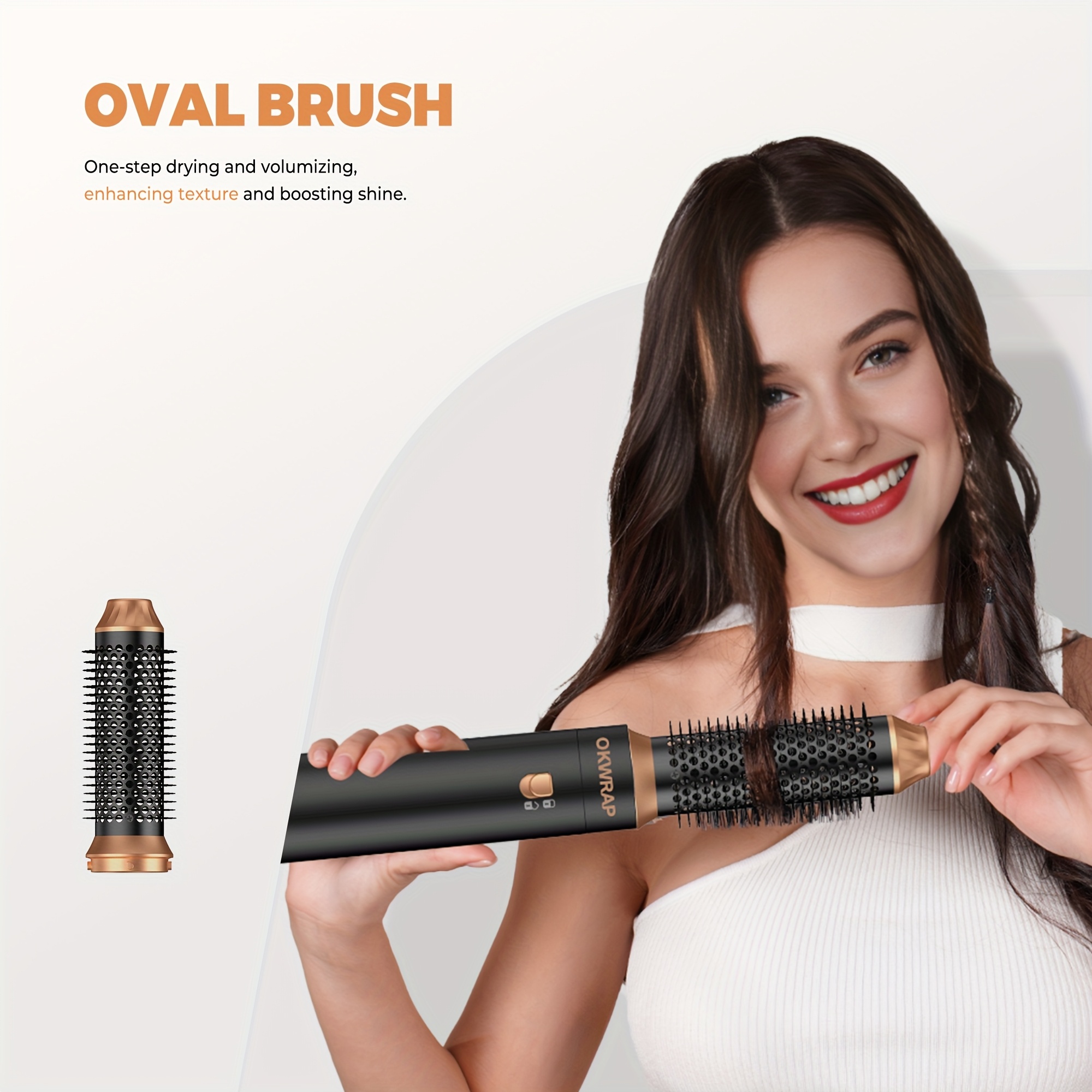 5-u-1 Četka za Vruć Vazduh za Stilizovanje Kose, Ola Četka od 1000W, Multifunkcionalni Pegla i Uvijač za Kosu, Štapić za Ispravljanje i Uvijanje Kose