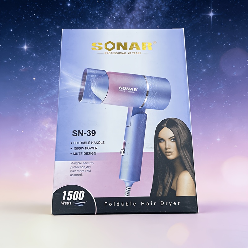 Prenosivi sklopivi fen za kosu za kućnu upotrebu i studentski dom | Brzo sušenje, tri-u-jedan nega kose, motor bez četkica, nije potrebna struja