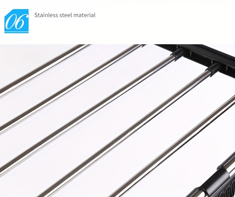 1 komad velikog sklopivog stalka za sušenje veša na radijatoru, napravljenog od nerđajućeg čelika i plastike, dimenzija 59 na 32 cm, opremljen odvojivim štipaljkama za čarape, stalci za sušenje veša