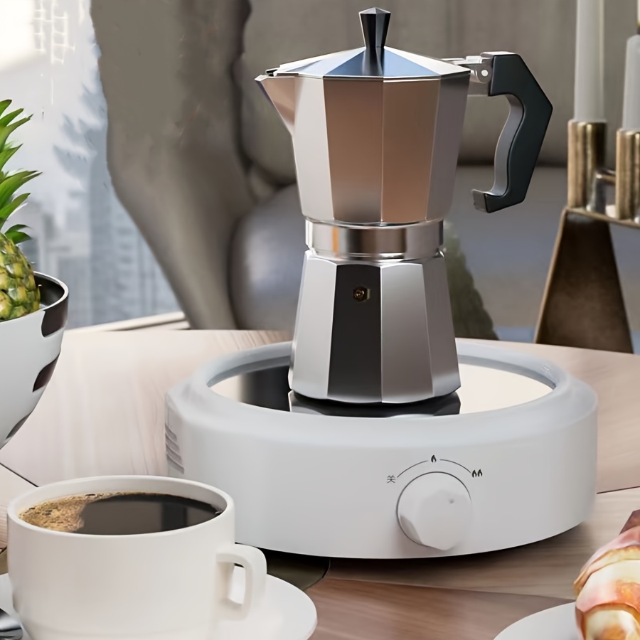 Klasični italijanski aparat za espresso kafu - Elegantna aluminijumska posuda za kafu sa ručnim upravljanjem, nije potrebna struja - Savršeno za kućno pravljenje moke i čaja, elegantan dizajn za ljubitelje kafe, ručni aparat za espresso|Tradicionalni aparat za kafu|Dizajn ručke za merenje