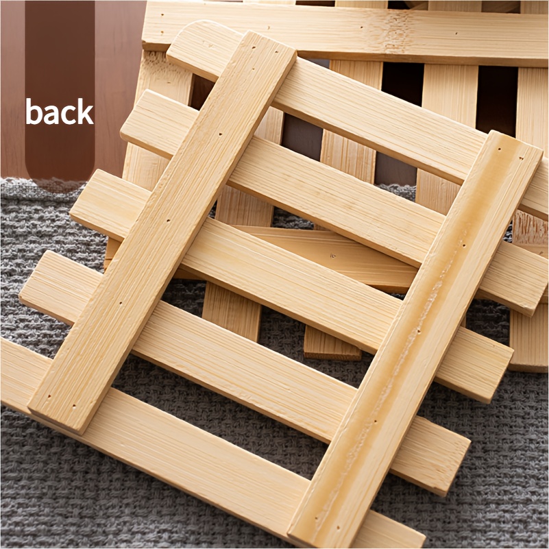 3 komada Jednostavna Bambus Otporna na Toplotu Podloga | Toplotno Izolaciona Podloga za Sto, Toplotno Izolaciona Podloga za Tanjire, Podloga za Pleštic, Napravljena od Bambusa i Orašastog Oraha