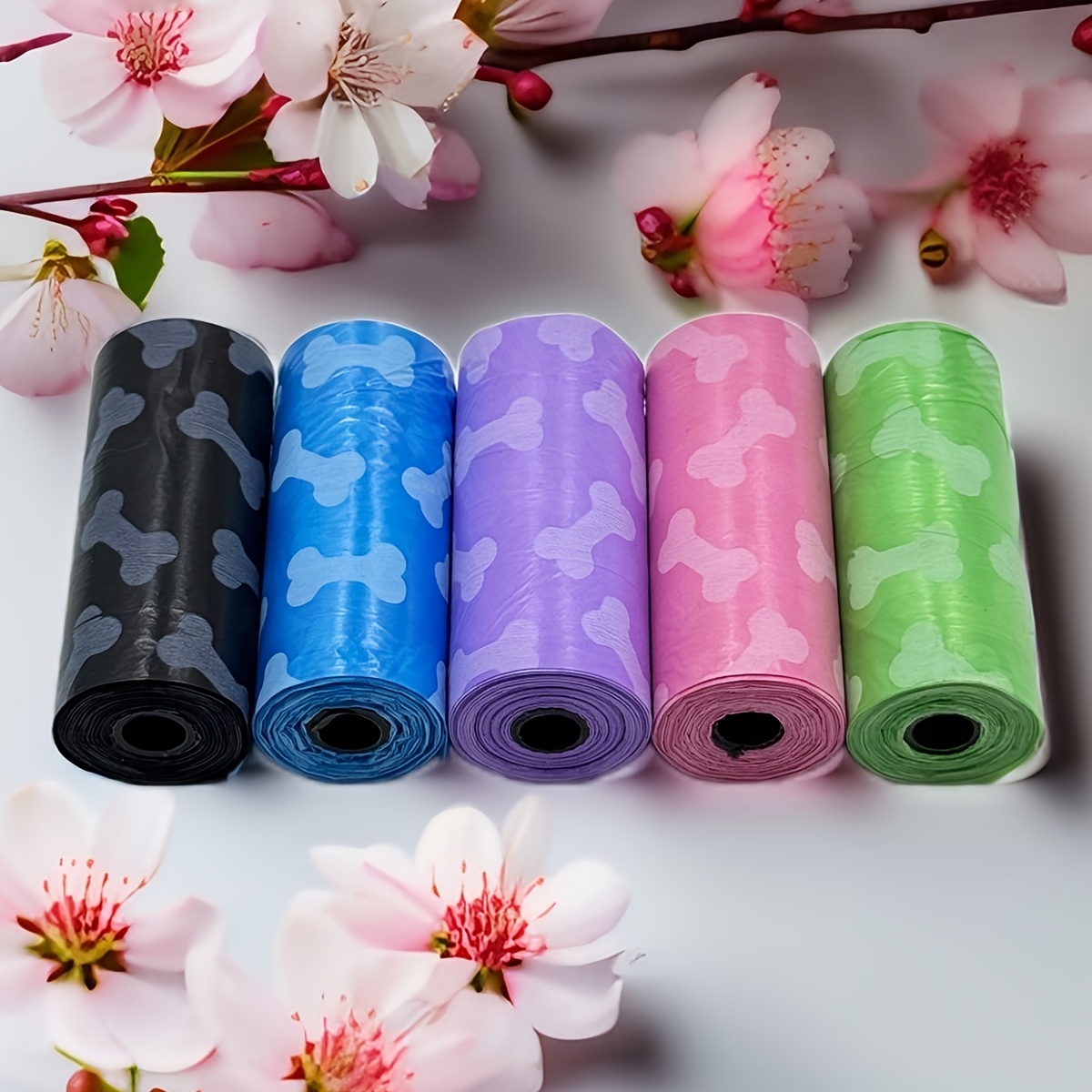 20 Rolni Vreća za Smeće za Pse sa Printom Kosti - Deblje, Izdržljive, Otporne na Mirise, Vreće za Pseći Izmet sa Nasumičnim Bojama za Unutrašnju i Spoljašnju Upotrebu, Idealne za Pse i Mačke, Vreće za Pseći Izmet, Razigran Dizajn, Izdržljiv Materijal