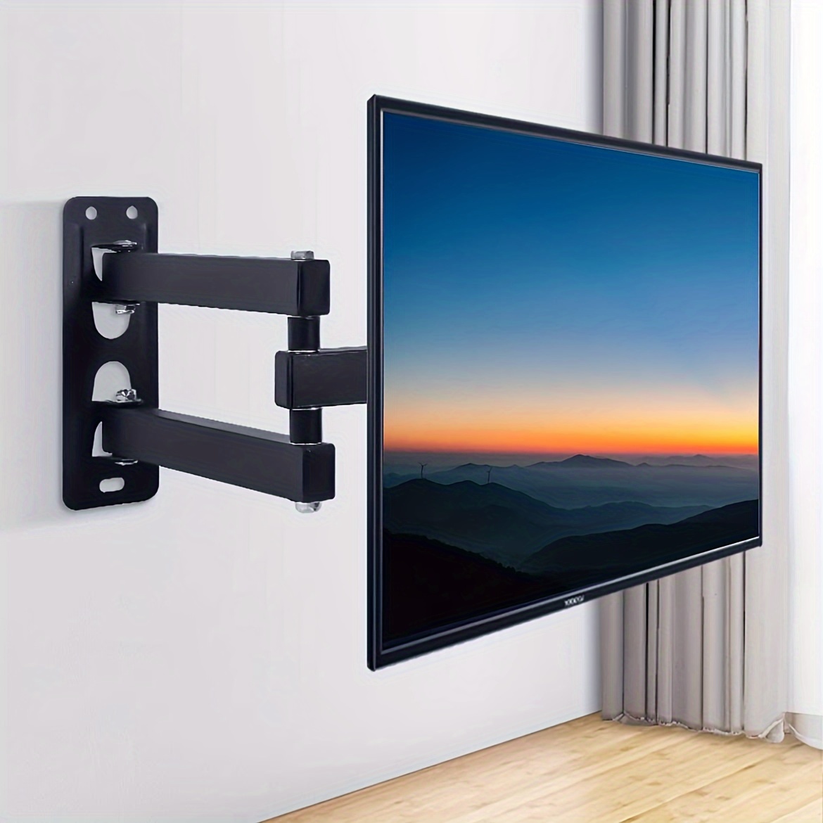 1 kom. Potpuno pokretni metalni nosač za TV monitor, sa zglobnom rukom, okretanjem, nagibom i produžetkom, odgovara za LED LCD ravne i zakrivljene TV-ove od 38.1-139.7 cm, VESA 40.01x40.01 cm, maksimalno opterećenje 19.96 KG