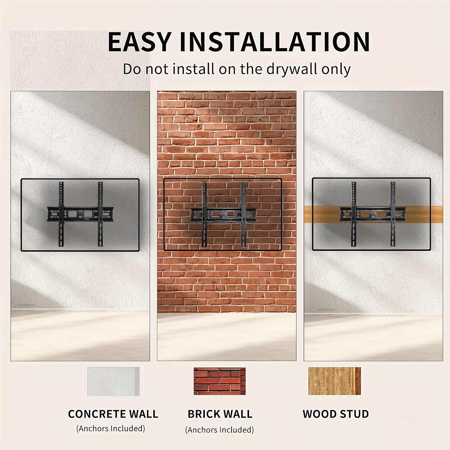 Crni podesivi TV nosač je pogodan za zidni TV od 23 do 165.1 cm, uključujući LCD, LED, OLED i plazma modele. Ovaj ultra-tanki nagibni TV nosač može da podrži maksimalnu težinu od 39.92 KG i kompatibilan je sa montažom TV-a.