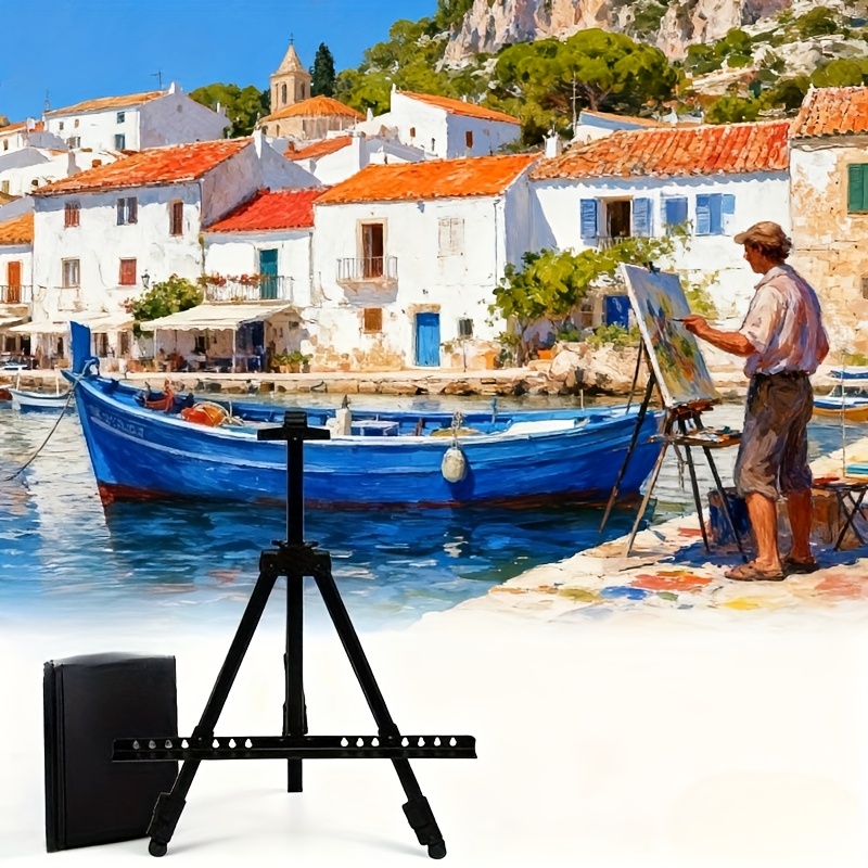 Prenosivi podesivi aluminijumski stativ sa sklopivom torbom za nošenje, čvrstom bazom, idealan za skiciranje na otvorenom, slikanje i reklamne displeje, savršena oprema za umetnike i slikare