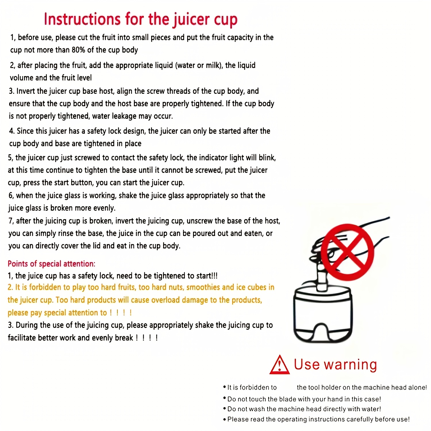 Prenosiva Mini Čaša za Blender sa Sistemom od 6 Sečiva & Zaključavanje | Aparat za Instant Smoothie sa Dve Čaše, Rad Jednim Dodirom, Punjenje, Izdržljiv Plastični/Metalni Dizajn, Sigurnosna Brava - Blender