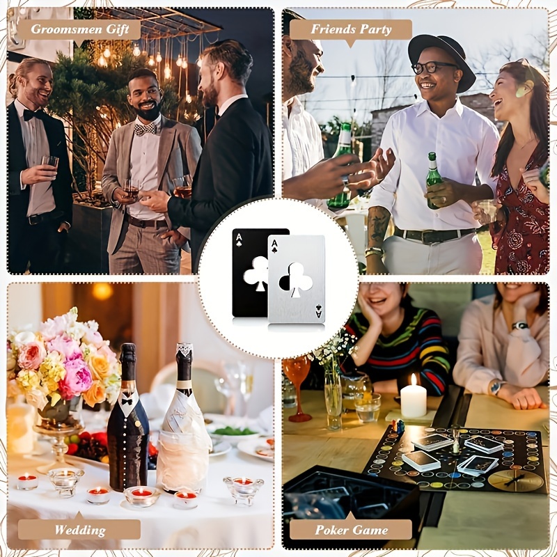 Unikatni otvarač za flaše u obliku poker karte, napravljen od nerđajućeg čelika i veličine kao kreditna kartica, savršen za barove i restorane. Odličan poklon za ljubitelje piva.