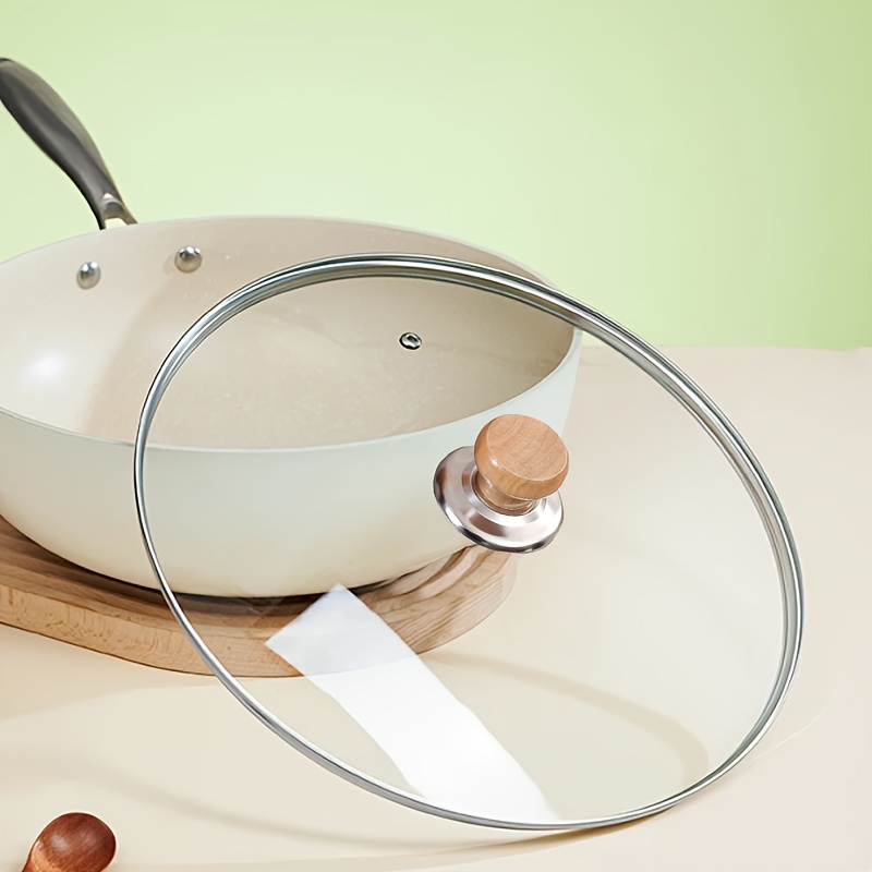 1/2 kom Drvena Ručica za Poklopac Šerpe - Drvena Ručka Otporna na Toplotu sa Bazom od Nerđajućeg Čelika, Zamena Protiv Opekotina za Šerpe & Tiganje, Prečnik 5.71Cm, Kuhinjski Pribor za Kuvanje, Zamena Poklopca za Šerpu, Ergonomski Kuhinjski Pribor, Izdržljiv Kuhinjski Predmet