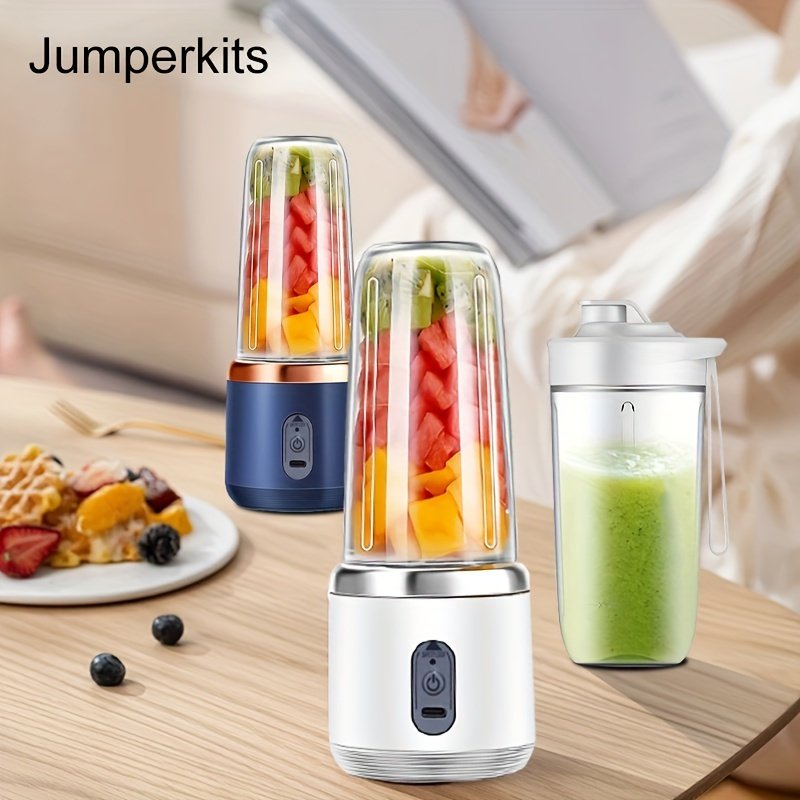 Prenosiva mala čaša za sok sa punjenjem | JUMPERKITS Multifunkcionalni sokovnik od 19,51 cm, USB punjenje, oštrica od nerđajućeg čelika 304, automatsko čišćenje, savršen poklon za dom, kuhinju i putovanja, idealno za Dan zaljubljenih, Dan zahvalnosti, Božić