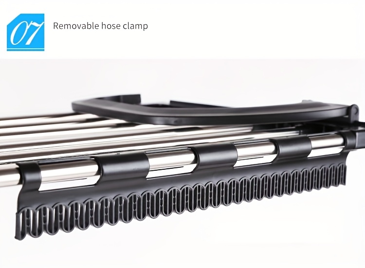 1 komad velikog sklopivog stalka za sušenje veša na radijatoru, napravljenog od nerđajućeg čelika i plastike, dimenzija 59 na 32 cm, opremljen odvojivim štipaljkama za čarape, stalci za sušenje veša