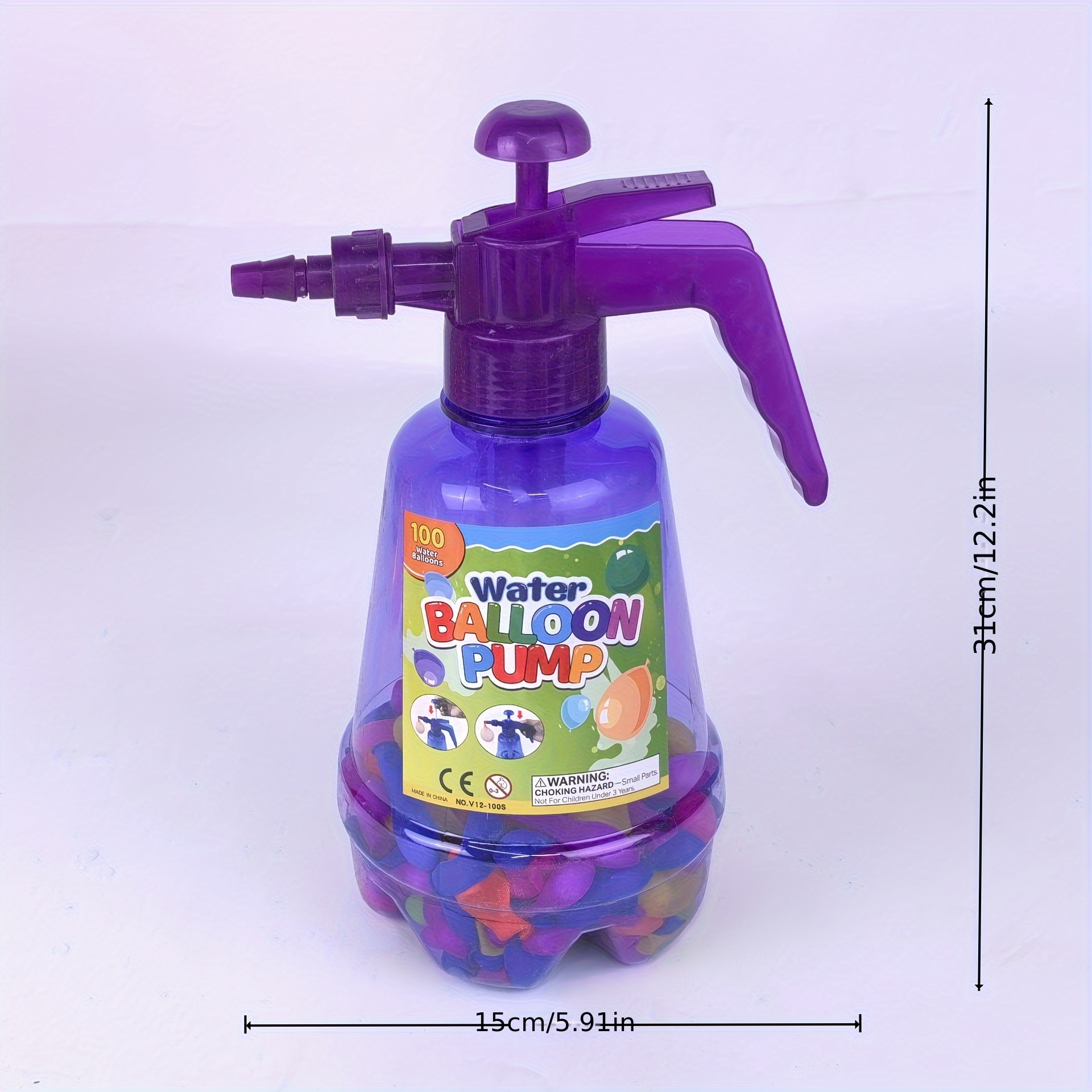 Boja flaše za vodu će biti poslata nasumično. 1 prskalica pod pritiskom i 100 balona, novi set igračaka za balone, igračke baloni, letnje dečije vodene balone za napolje, igračke flaše za vodu pod pritiskom, baloni za vodu za plažu i bazen, igračke za vodeni rat