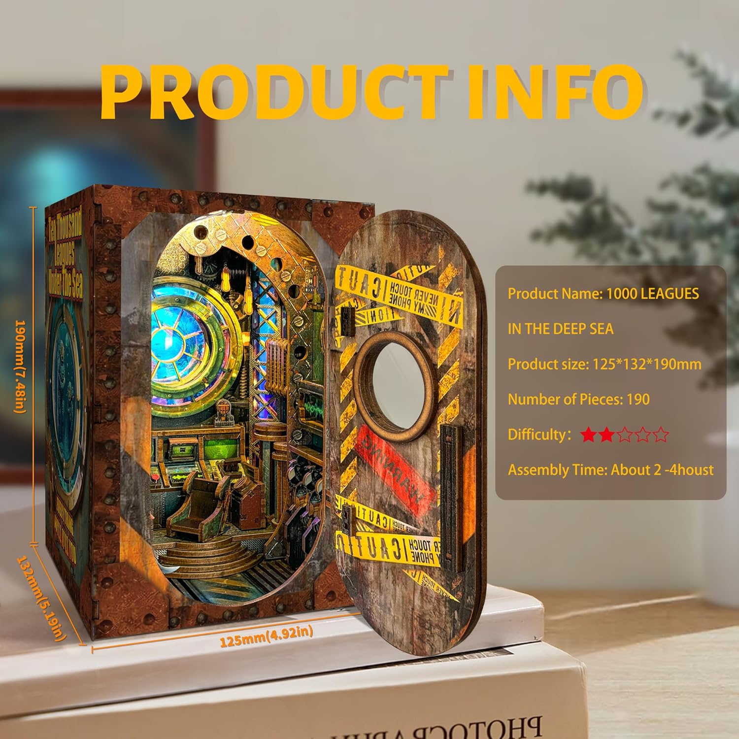 Kompleti za kutak za knjige za odrasle - Napravite svoj vlastiti minijaturni umetak za policu za knjige sa LED osvetljenjem, maštoviti kompleti za izradu knjižnog kutka, dekoracija sobe za fantazijsku tavern dioramu, savršen poklon za ljubitelje knjiga, kutak čuda i knjiga.