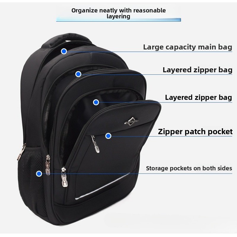 Muški za laptop velikog kapaciteta visokog kvaliteta za posao - Izdržljivi putni od Oxford tkanine sa pregradom za laptop od 39.62cm, podstavljene naramenice i više pregrada za posao, fakultet, školu, putovanja - Izdržljivi za profesionalce