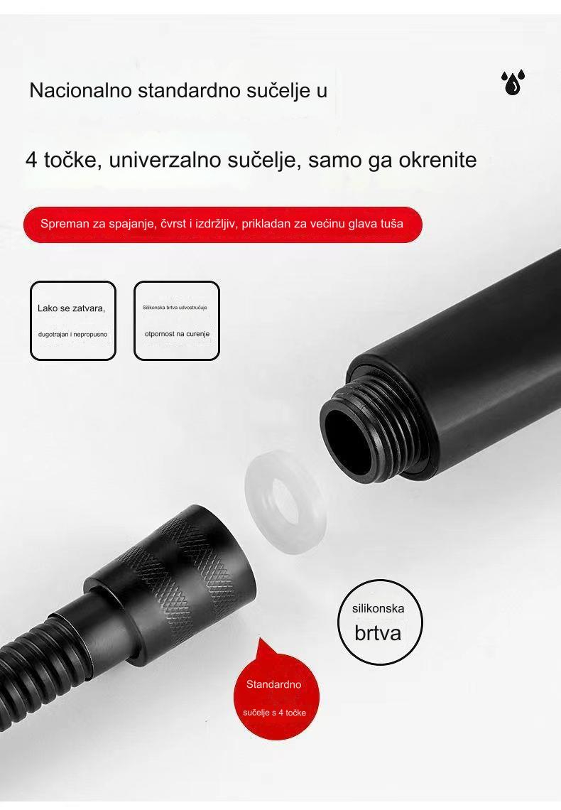 Moderni tuš sistem montiran na plafon sa kišnim tuš crevom i ručnim tušem - komplet dodataka za kupatilo montiran na plafon, jednostavna instalacija, komplet za tuširanje za praktičnost kupanja