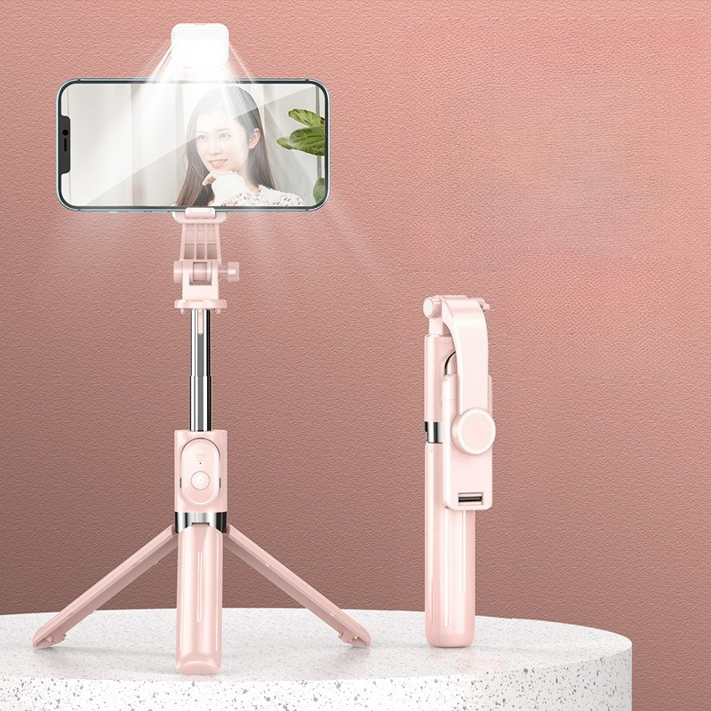 Prenosivi držač za telefon sa -tres tronožcem, kompatibilan sa daljinskim upravljačem i dodatnom svetlošću za pametne telefone - selfi štap, live strimovanje, vlogovanje, fotografski dodatak