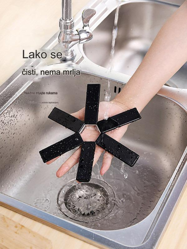 Sklopivi Set Podloga za Kuhinju: Kreativna Podloga za Toplotnu Izolaciju, Plastični Držač za Šerpe, Podloga za Zdelice i Tanjire za Sto | Izdržljiva i Praktična za Upotrebu na Stolu