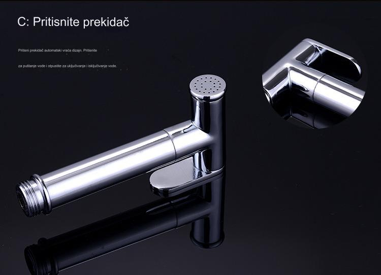 Higijenski sistem za tuširanje sa setom za žensko pranje i pištoljem za prskanje za WC | Evropska G3/8 mlaznica, nije potrebna struja, ekliptični stil