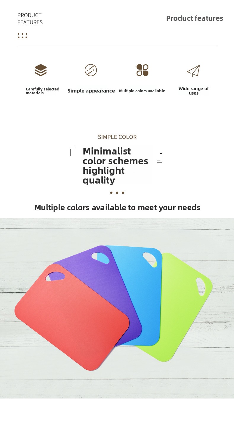 Set od 2 komada, plastične daske za sečenje za kuhinju 20*30cm, ekstra debele fleksibilne podloge za sečenje za kuvanje, neklizajuća daska za sečenje sa obojenim ikonama hrane i ručkama za lako držanje, kuhinjski pribor, pribor za studentske domove, kuhinjski dodaci