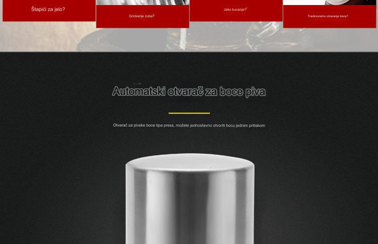 Otvarač za flaše od nerđajućeg čelika, teški multifunkcionalni, sa ergonomskom ručkom i mehanizmom poluge - Teški mehanizam poluge za lako otvaranje jednim dodirom, izdržljiv i higijenski dizajn za kuću, bar, kuhinju, kampovanje, žurke - Idealan za pivo