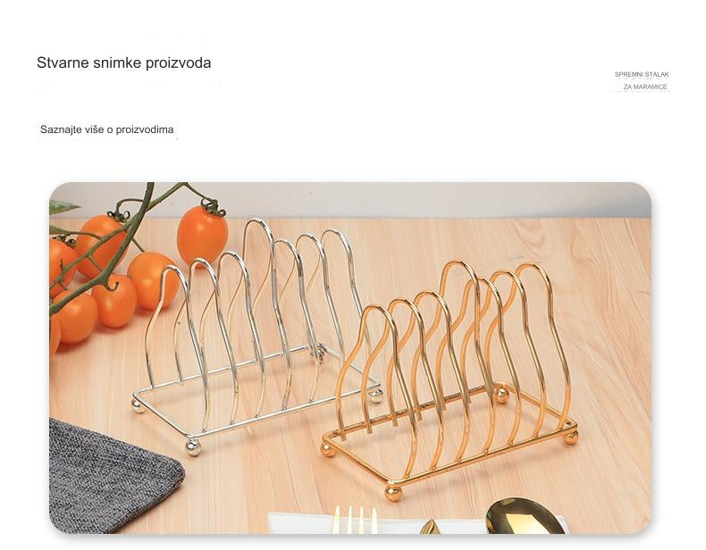 Kuhinjski stalak za sudove u obliku trougla od gvožđa sa policom za odvod | Izdržljivo i elegantno rešenje za odlaganje posuđa