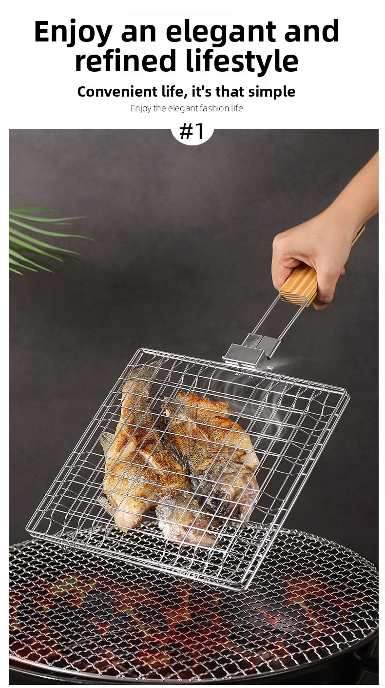 1 komad sklopivog, čvrstog roštilja sa velikim kapacitetom, idealnog za pečenje piletine, sa nelepljivom ručkom, kuhinjski roštilj