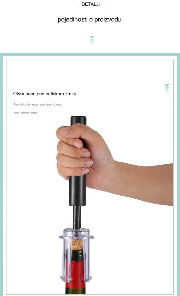 Teški nehrđajući višenamenski set za otvaranje vina - 1-u-1 otvarač za čepove i poklopce sa mehanizmom poluge, prenosivi ručni otvarač za vino, pivo, limenke sode - idealno za zabave, putovanja